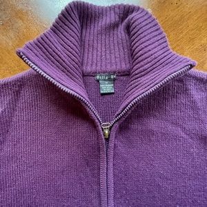 Tally HO M Plum Full Zip Sweater